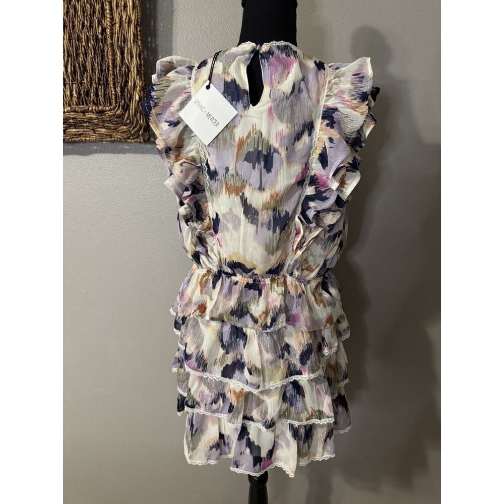 Spring & Mercer Colorful Smocked Tiered Ruffle Large Skirt Medium Top Set NEW - Picture 4 of 14